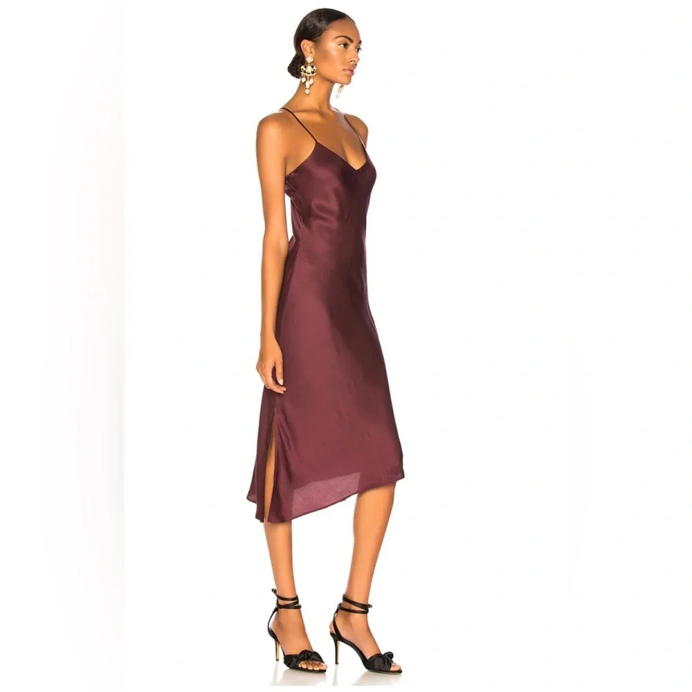 AG ADRIANO GOLDSCHMIED: Scarlett Slip Dress in Rich Carmine. Size L - Picture 2 of 12